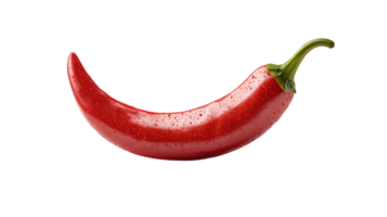 Red Chili Pepper with Water Drops on a Transparent Background png