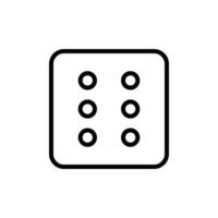 Dice six icon vector