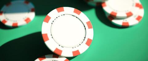 Casino Chips on Green Felt photo