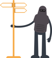 Robot Character and Signpost png