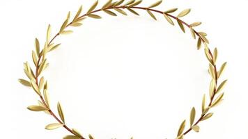 Golden Leaf Wreath on White Background photo