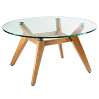 contemporáneo vaso café mesa con de madera piernas png