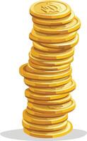 stack of golden coins vector