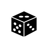 Dice icon set. board game die cube symbol. Casino dice pair sign in black filled and outlined style. vector