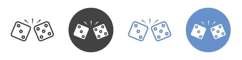 Dice Icon flat line symbol set. vector