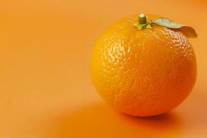 Orange on a table photo