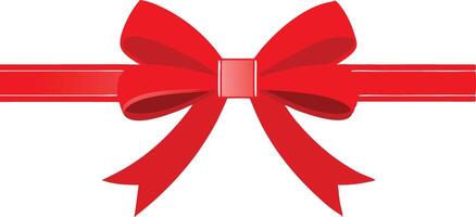 Bright red bow on ribbon displaying embellishments vector