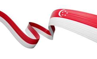 3d Flag Of Singapore 3d Shiny Waving Singapore Ribbon Flag 3d Illustration png