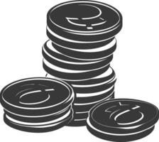 A stack of coins with a symbol of a woman vector