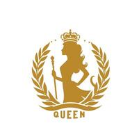 The queen logo is shown in gold on a white background vector