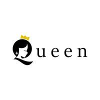 queen logo with a picture of the queen wearing a crown vector