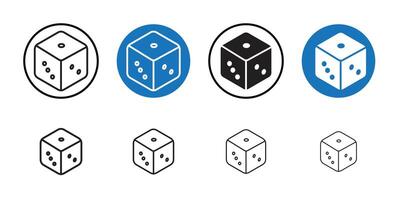 Dice Icon Thin line art collection vector