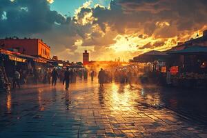 Djemaa el-Fna Marrakech Morocco the beautiful tourist place beautiful background photo