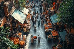 Djemaa el-Fna Marrakech Morocco top view beautiful background photo