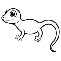 gecko , cute, black, transparent background, simple, for ai startup company logo, vector