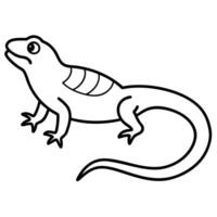 spiny lizard icon, illustration line art vector