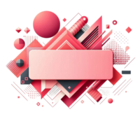 abstract banner with red and pink shapes png