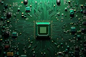 abstract futuristic of circuit board and processor computer, photo