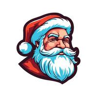 Traditional Santa Claus with Red Suit, Hat, and White Beard vector