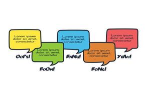 Comics infographic with 5 steps, options, parts or processes. Business data visualization. Creative infographic template vector