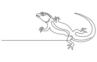 Line art Lizard isolated on transparent background vector