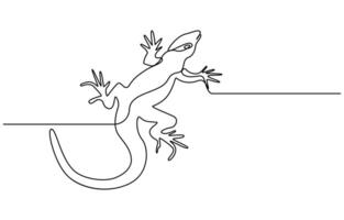 Line art Lizard isolated on transparent vector