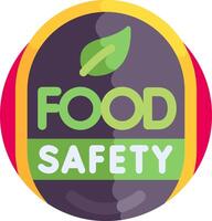 Food safety logo with leaf and green leaf vector