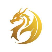 gold dragon logo design and illustration vector