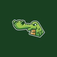 Funny Mascot Animal Crocodile Illustration Creative Design Template Logo vector