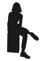 woman sitting in a box png