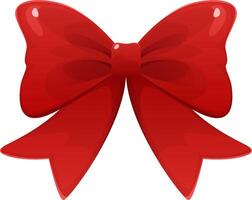 Red bow in cartoon style. Illustration of bow for Christmas, birthday, Valentine's Day vector