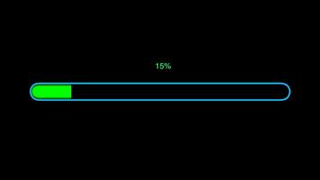 The progress bar is currently indicating a loading status of 15 completion process video