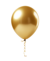 Golden metallic party Balloon isolated on transparent background png