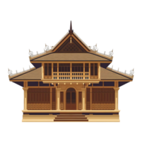 An asian style house with a balcony png