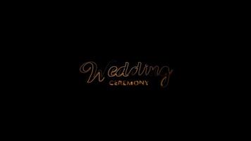 Wedding ceremony golden animation video