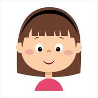 Girl with emotion of curiosity. Face expression. The girl is interested vector