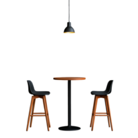 Modern wooden bar table and chairs set png