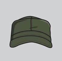 Green military cap flat style illustration vector