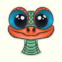 Big eyes kids funny snake illustration design vector