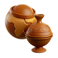 Clay Pot with Ornamental Design and Lid png