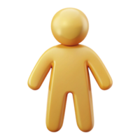 3D Golden Human Figure Icon png