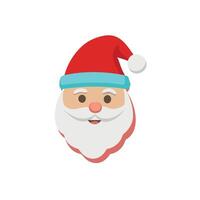 santa claus face icon in flat style vector