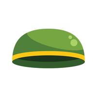 Green military helmet protecting soldier in combat situation vector