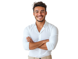 Confident young man in business casual png