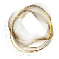 Gold and white ribbons swirl on blank png