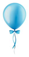 Light blue balloon with ribbon floating in air png