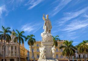 Statue of Jose Marti in Havana Central Park plaza near El Capitolio and Paseo del Prado photo