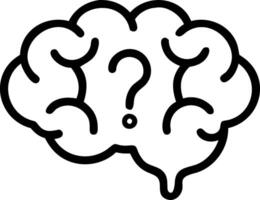 Brain and Question Mark concept as A brain with a question mark and ample copy space symbolizing curiosity and problem solving. in Photo Stock Concept vector