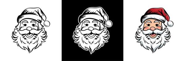 Design of Santa Claus head with laughing face vector