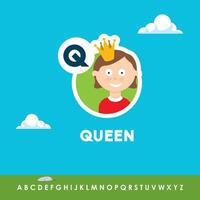 The English alphabet queen vector